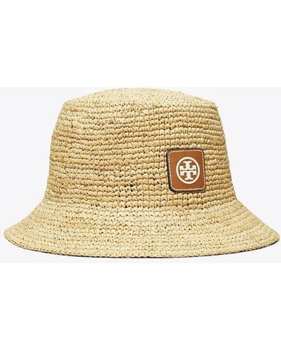 Tory Burch Straw Bucket Hat - Natural