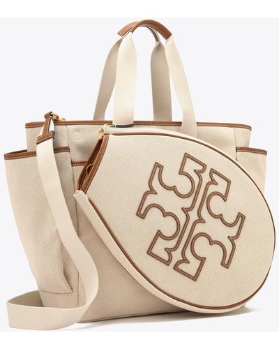 Tory Sport Tory Burch Two-tone Canvas Tennis Tote - Natural