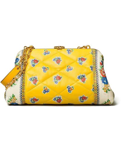 Tory Burch Cleo Quilted Floral Bag - Yellow