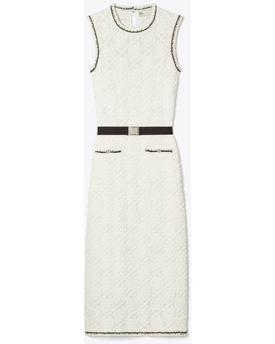 Tory Burch Cotton Pointelle Knitted Tank Dress - White