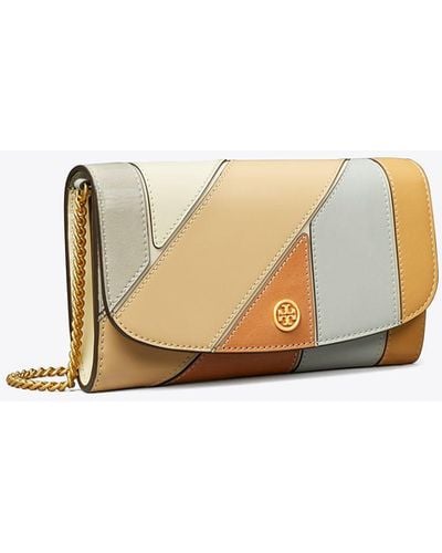 Tory Burch Robinson Patchwork Chain Wallet - White