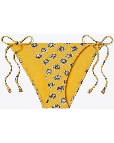 Tory Burch T Monogram String Bikini Bottom - Yellow