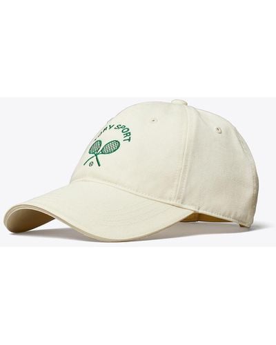 Tory Burch Tory Burch Embroidered Racquets Cap - White
