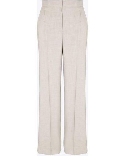 Tory Burch Tailored Drapey Melange Pants - White