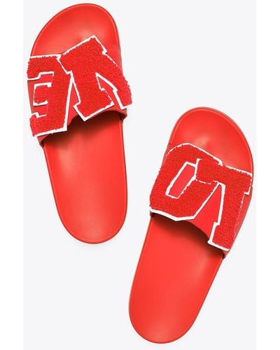 Tory Burch Tory Burch Love Slide Sandals - Red