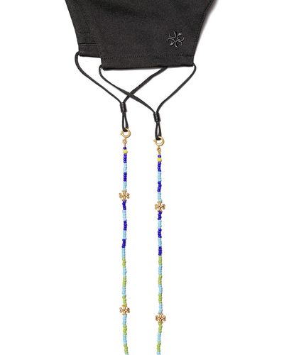 Tory Burch Beaded Face Mask Chain - Blue