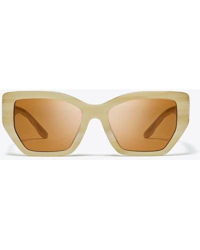 Tory Burch Kira Oversized Geometric Sunglasses - Weiß