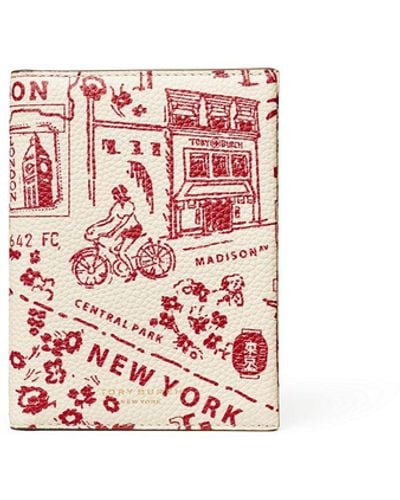 Tory Burch Perry Printed Passport Case - Red