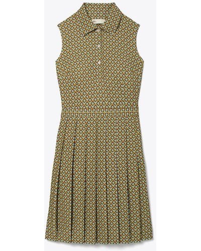 Tory Burch Printed Pleated Golf Dress - Grün
