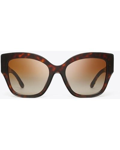 Tory Burch Miller Oversized Butterfly Sunglasses - White