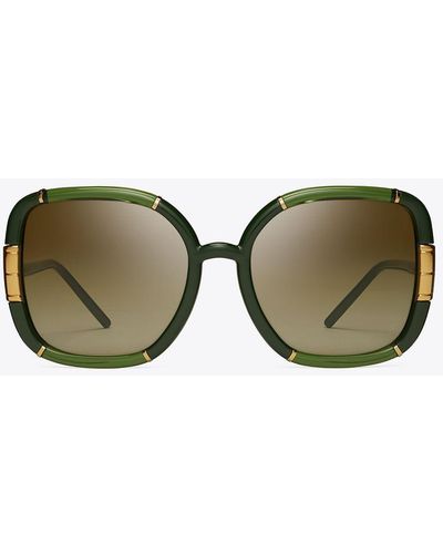 Tory Burch Eleanor Oversized Square Sunglasses - Grün