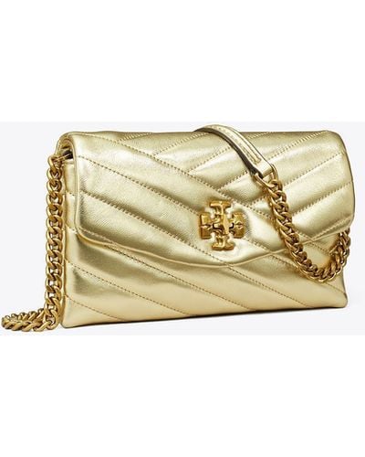 Tory Burch Kira Chevron Metallic Chain Wallet