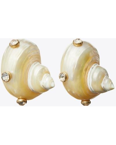 Tory Burch Shell Clip-on Earring - White