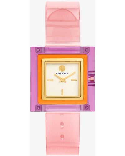 Tory Burch The Sedgwick Two-hand Pink Polyurethane Watch