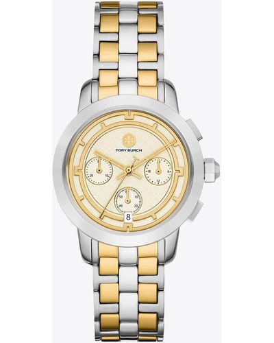 Tory Burch Tory Chronograph Watch, Two-tone Gold/stainless Steel - Metallic