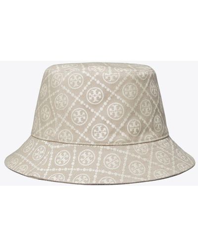 Tory Burch T-monogram Short-brim Bucket Hat - White