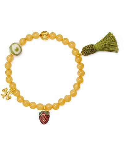 Tory Burch Roxanne Armband Mit Perlen Und Quaste - Gelb