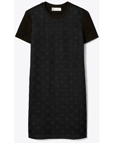 Tory Burch Logo Lace T-shirt Dress - Black