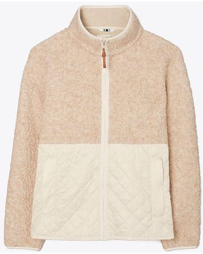 Tory Sport Fleece Quilted Jacket - White