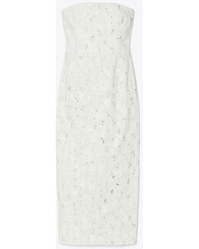 Tory Burch Embellished Linen Dress - White