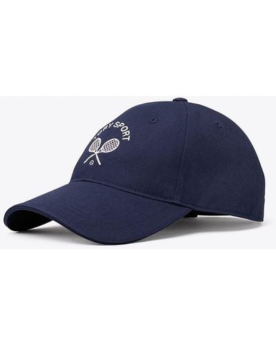 Tory Sport Tory Burch Embroidered Racquets Cap - Blue