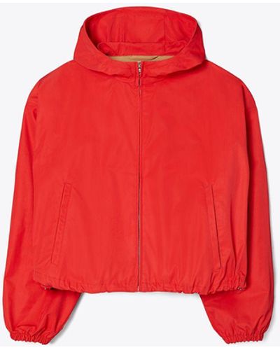 Tory Sport Tory Burch Double-faced Canvas Cropped Jacket - Red