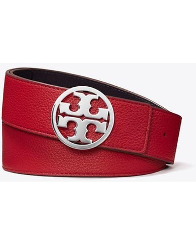 Tory Burch 1.5" Miller Reversible Belt - Red