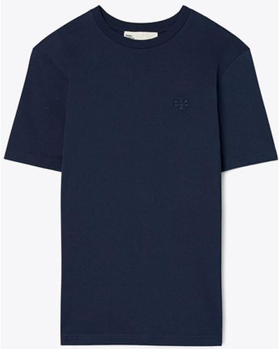 Tory Burch Embroidered Logo T-shirt - Blue