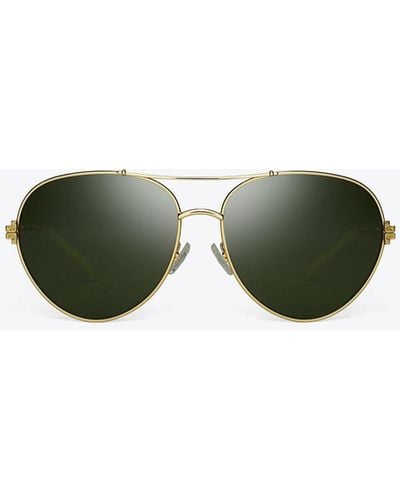 Tory Burch 58mm Pilot Sunglasses - Green