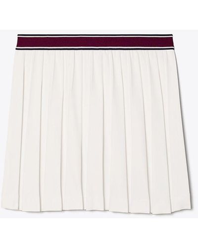 Tory Sport Tory Burch Tech Twill Pleated Tennis Skirt - White