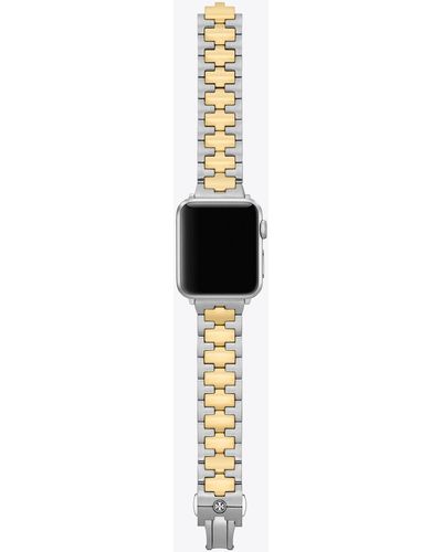 Tory Burch Reva Band For Apple Watch®, Two-tone Gold/stainless Steel, 38 Mm - 40 Mm - Metallic