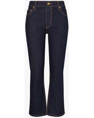 Tory Burch Cropped Flare Jeans - Blue
