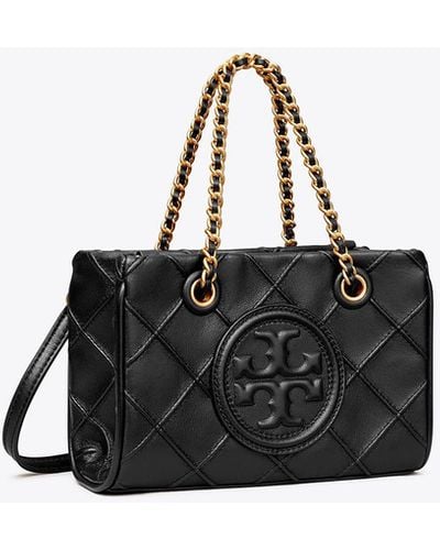 Tory Burch Fleming Quilted Tote Bag - Black