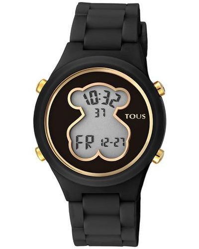 Tous Polycarbonate D-bear Watch With Black Silicone Strap