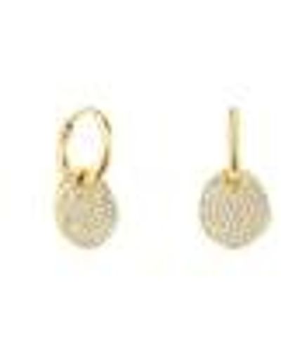 Tous Short Silver Vermeil Nenufar Earrings With Diamonds - Metallic