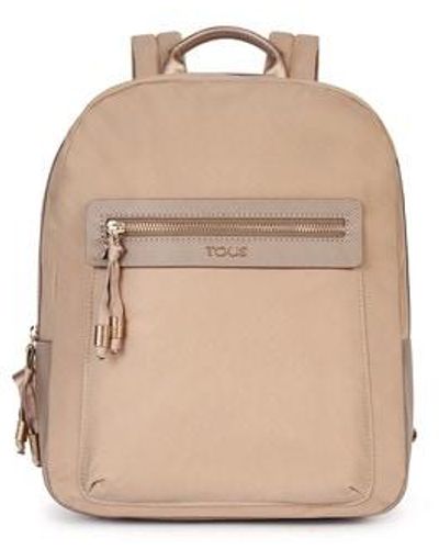 Tous Taupe Colored Canvas Brunock Chain Backpack - Blue
