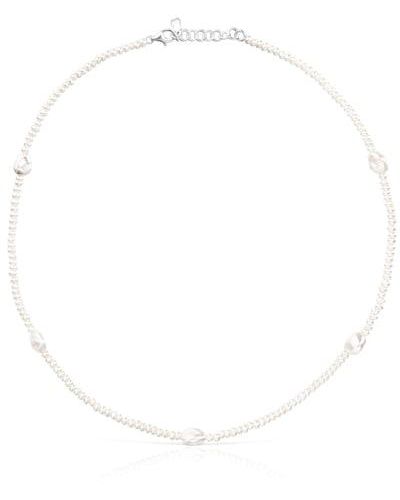 Tous Pearl Oceaan Necklace With Silver - White