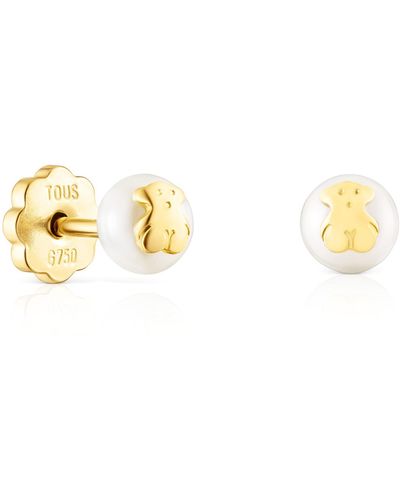 Tous Gold Baby Earrings With Pearl - Metallic
