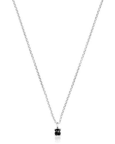 Tous Mini Onix Necklace In Silver With Onyx 0,4cm. - Multicolor