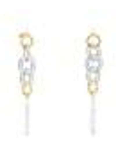 Tous Long Gold Luz Earrings With Crystal And Pearl - Natural