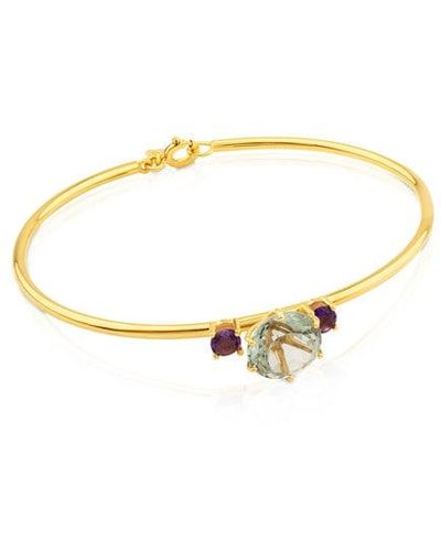 Tous Gold Ivette Bracelet With Praseolite And Amethyst - Metallic