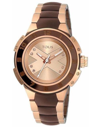 Tous Two-tone Pink/chocolate Ip Steel X Lady Watch