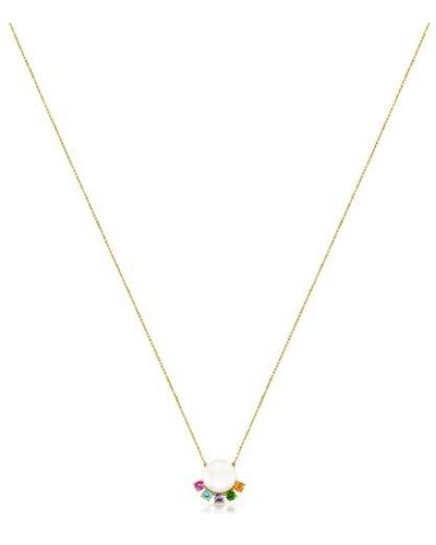 Tous Gold Real Sisy Necklace With Pearl And Gemstones - Multicolor