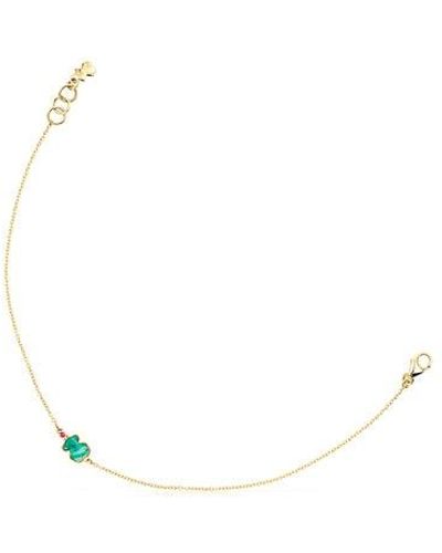 Tous Gold Color Bracelet With Amazonite And Ruby - Metallic