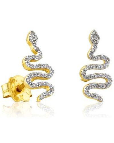 Tous Gold Gem Power Earrings With Diamonds Sneak Motif - Metallic