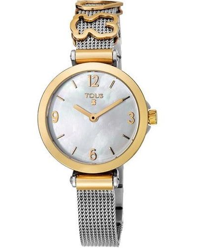 Tous Gold Ip Steel Icon Charms Watch With Mother-of-pearl - Metallic