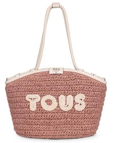 Tous Pink And Beige Craft Tote Bag