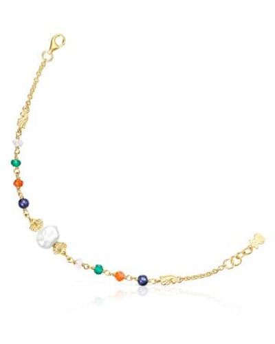 Tous Silver Vermeil Oceaan Color Bracelet With Gemstones - Yellow