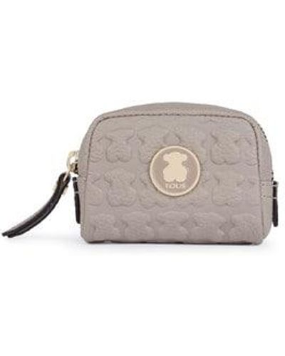 Tous Small Taupe Colored Leather Sherton Change Purse - Multicolor