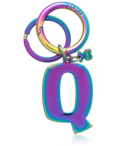 Tous Iridescent Cedario Letter Q Key Ring - Blue